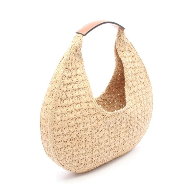 Celine Bag Leather Raffia Brown Beige Handbag Basket